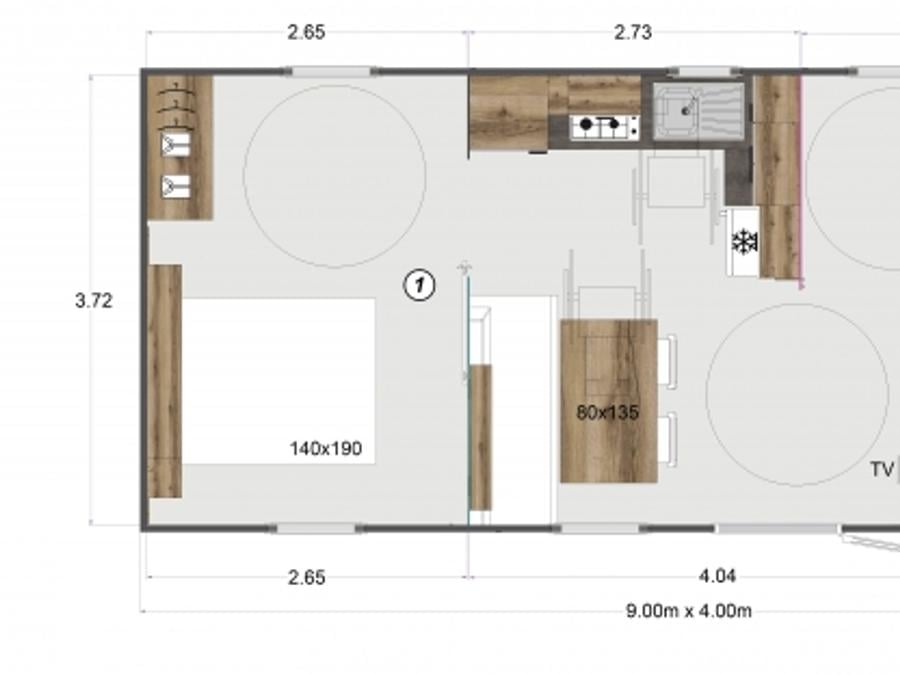 Mobilhome 4 personnes - Mobil-home PREMIUM - 33m² - 2 chambres + Climatisation (accessible PMR) 0