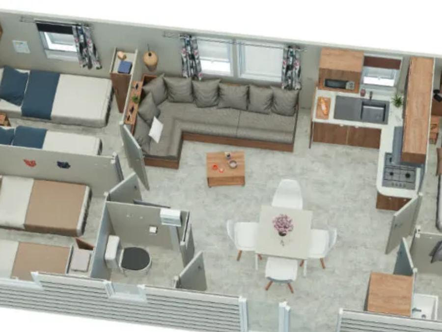 Mobilhome 6 personnes - 3 chambres Magnolia IRM 30 m² climatisation 3