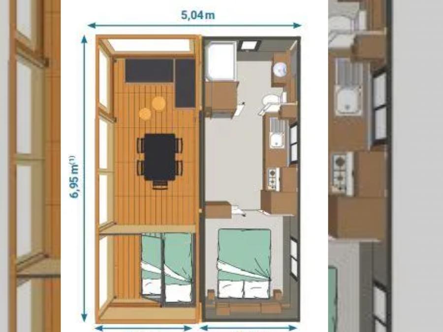 Lodge 5 personnes - Lodge Confort 2 chambres 7