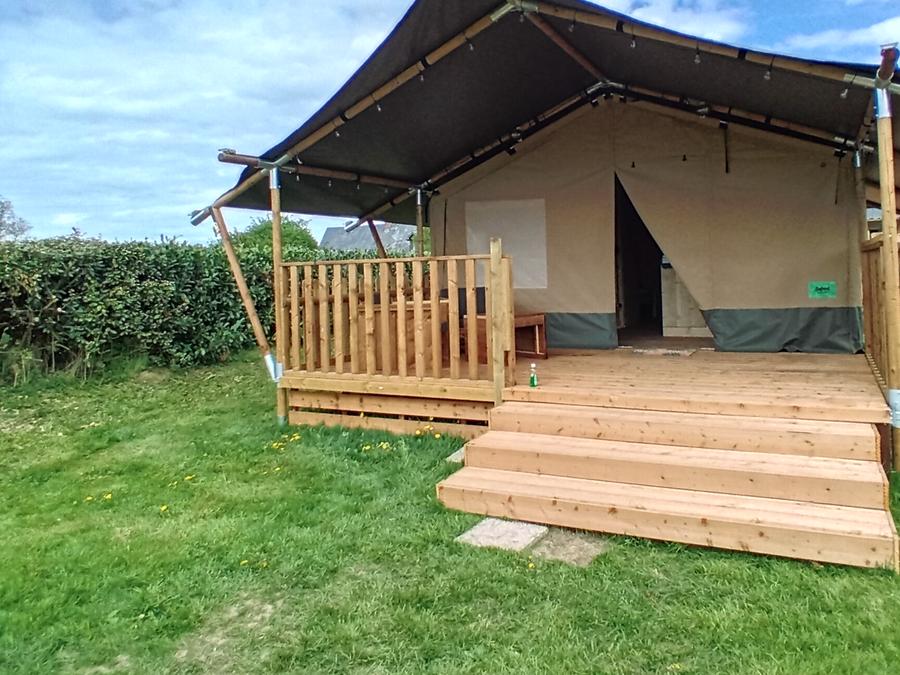 Tente en toile et en bois 4 personnes - Woody 25 Confort Safari Lodge Tente Salle de bain - 2 chambres 0