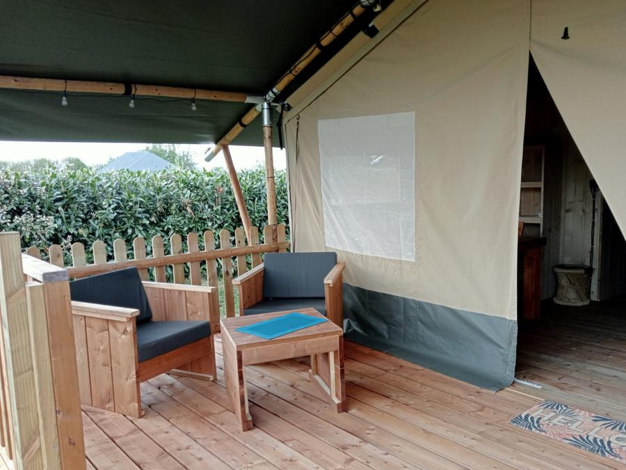 Tente en toile et en bois 4 personnes - Woody 25 Confort Safari Lodge Tente Salle de bain - 2 chambres 9