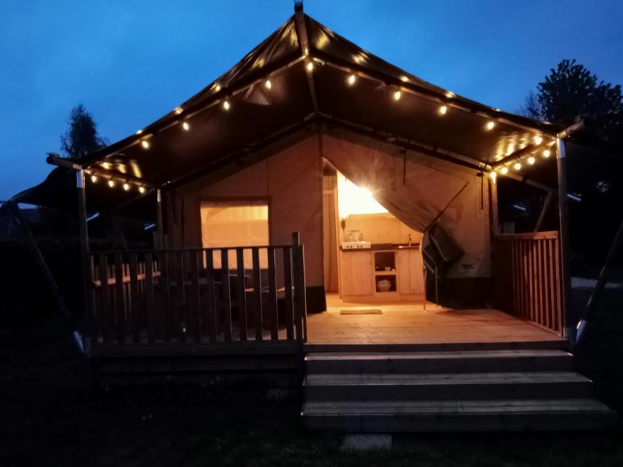 Tente en toile et en bois 4 personnes - Woody 25 Confort Safari Lodge Tente Salle de bain - 2 chambres 10