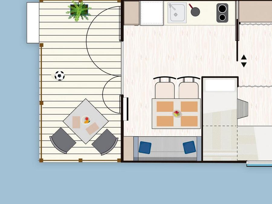 Bungalow 3 personnes - Bungalow Aruba bed and breakfast 3 pers 8