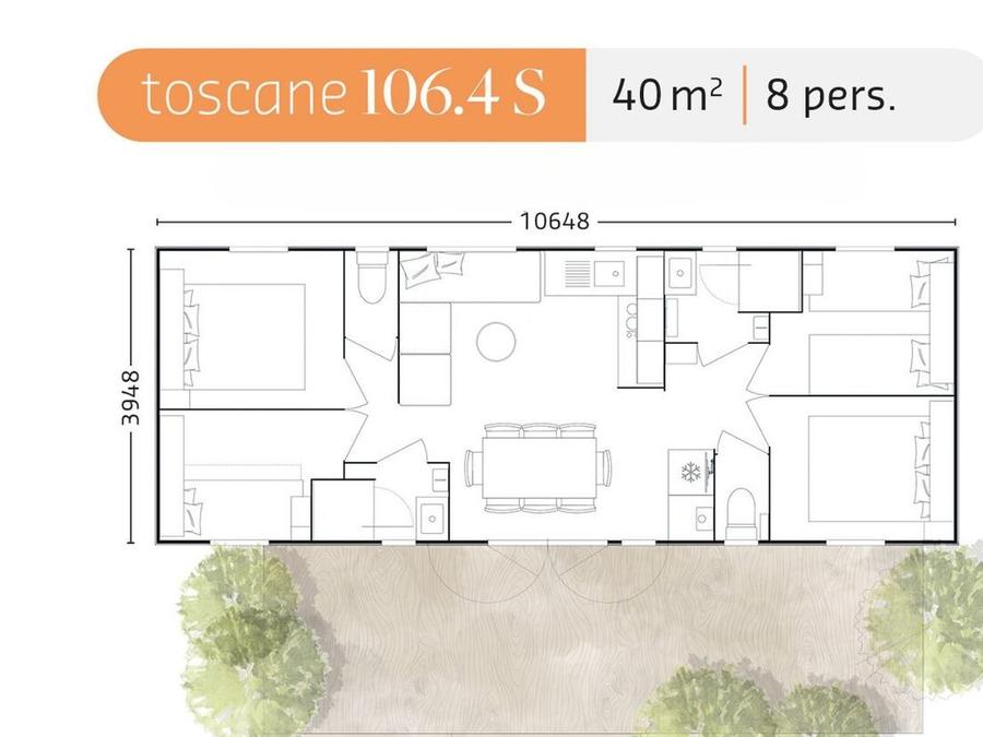 Mobilhome 8 personnes - Mobil-home premium 4 chambres 40m² 3