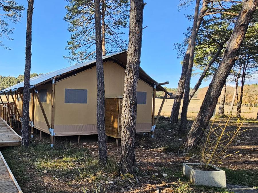 Tente en toile et en bois 4 personnes - Tente Lodge 3 Pièces 4 Personnes PMR 0