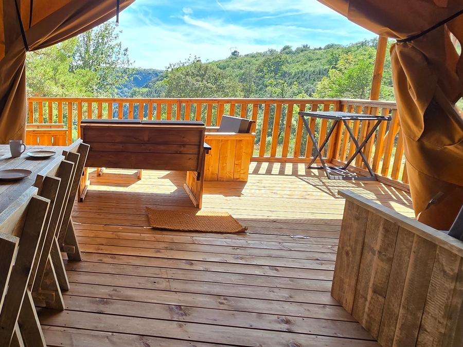 Tente en toile et en bois 5 personnes - Tente Lodge - 35 m² - 2 chambres 10