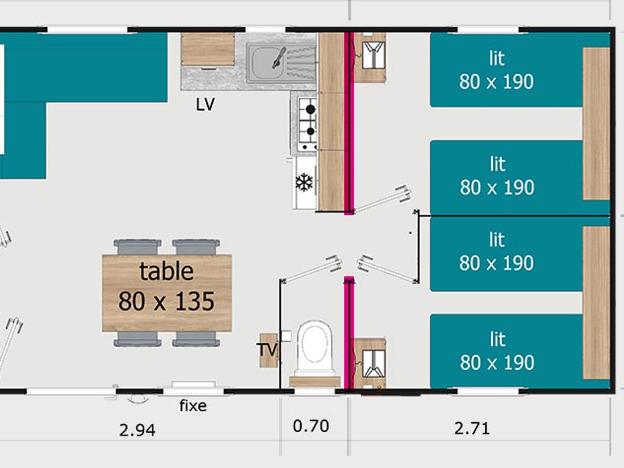 Lodge 6 personnes - Lodge 3 chambres 6