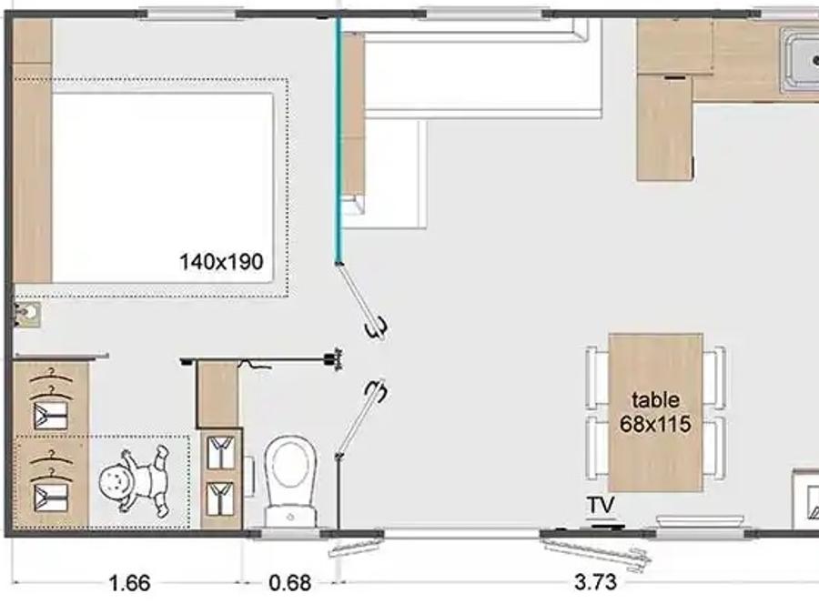 Lodge 4 personnes - Lodge XL 2 chambres avec lave-vaisselle 4