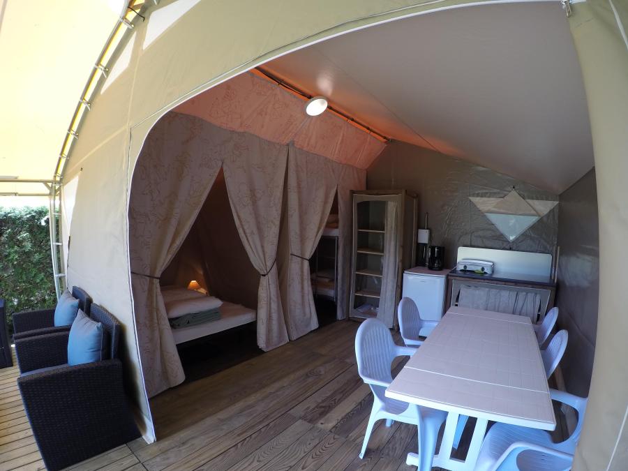 Tente en toile et en bois 5 personnes - Tente Safari 2