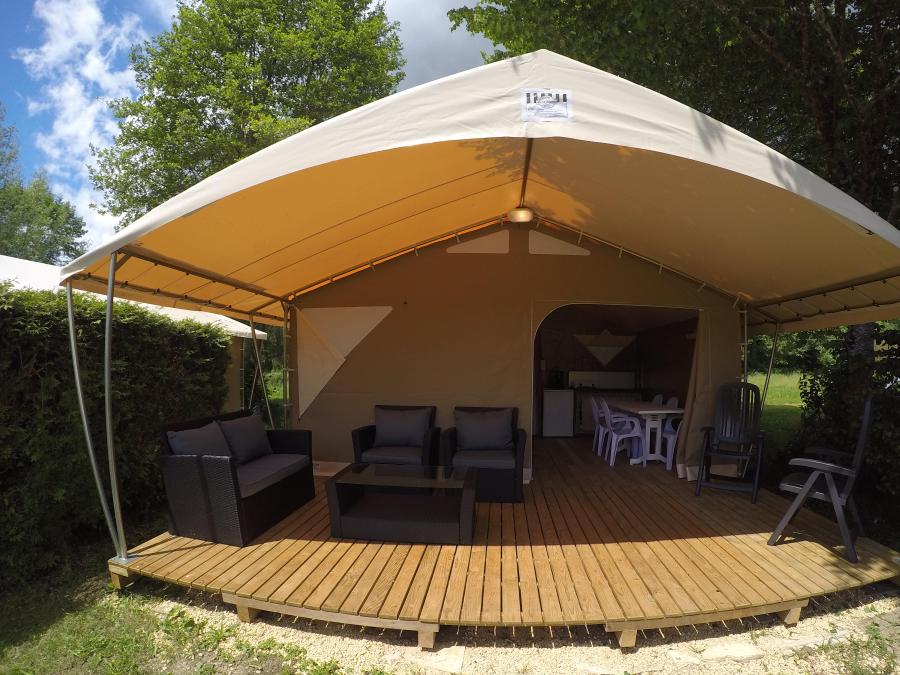 Tente en toile et en bois 5 personnes - Tente Safari 1