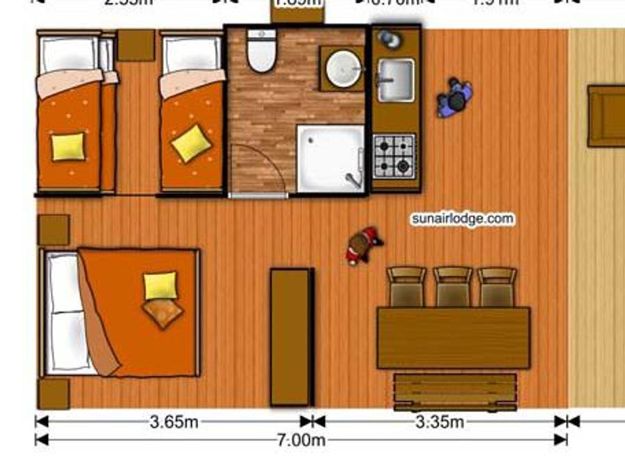 Tente en toile et en bois 6 personnes - Tente Lodge 7