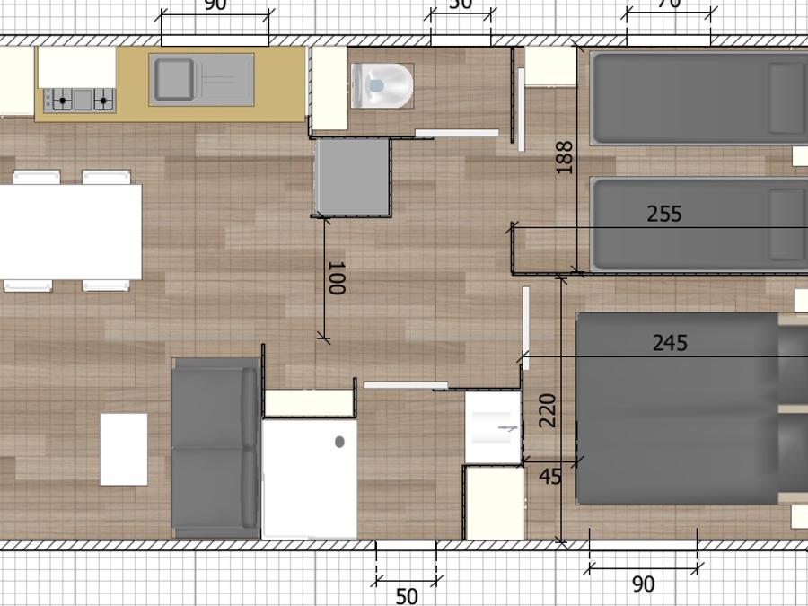 Mobilhome 4 personnes - Mobilhome premium AVEC VUE et climatisation 2 chambres 4 personnes 1