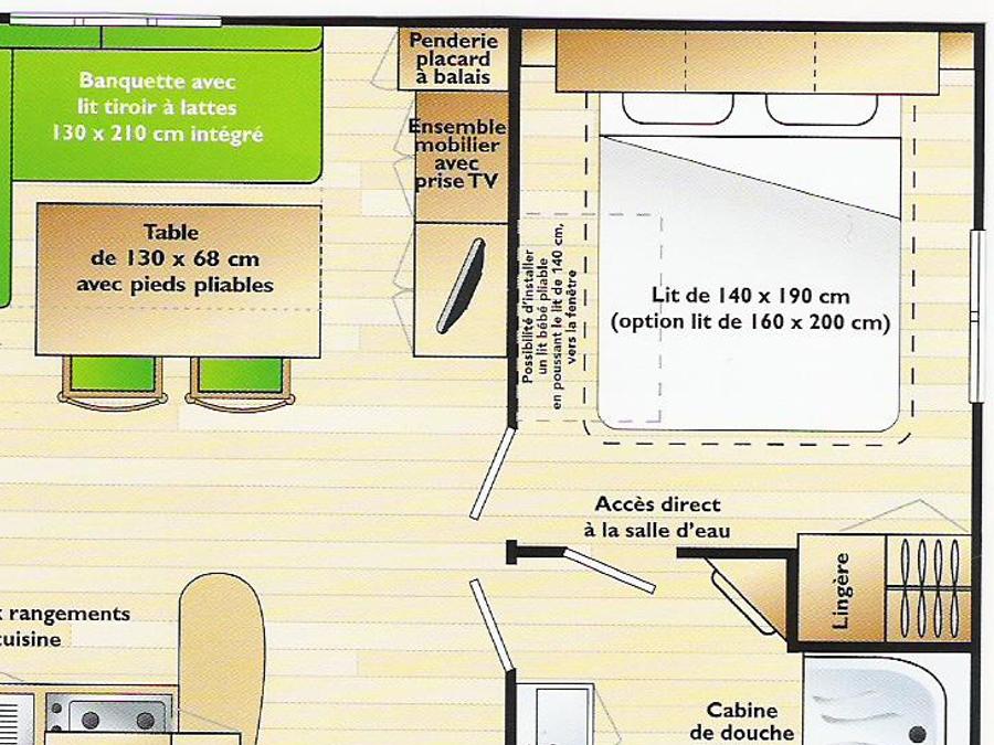 Mobilhome 5 personnes - Mobil home 2 chambres 1