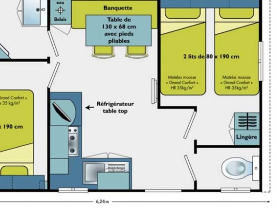 Mobilhome 4 personnes - Fréjus - Vénus - Confort climatisée  2 Chambres 3