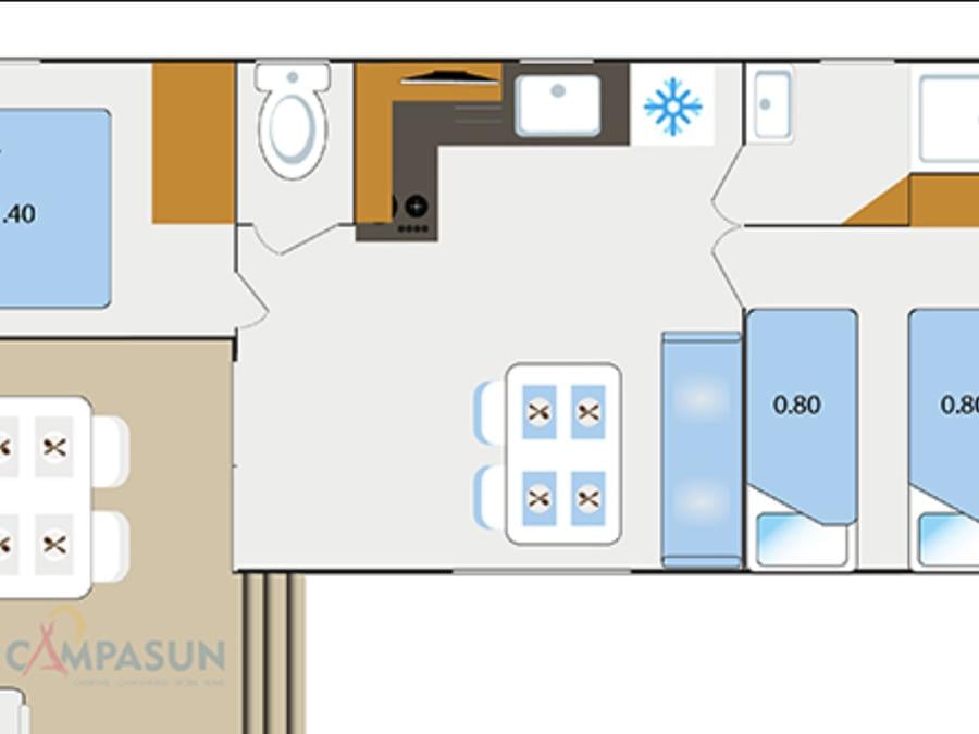 Mobilhome 4 personnes - Provence - 4 pers - 2ch - Clim/TV - 26m2 6