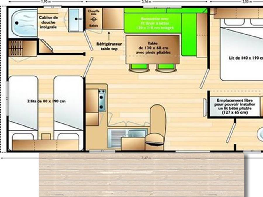 Mobilhome 5 personnes - Mobil home