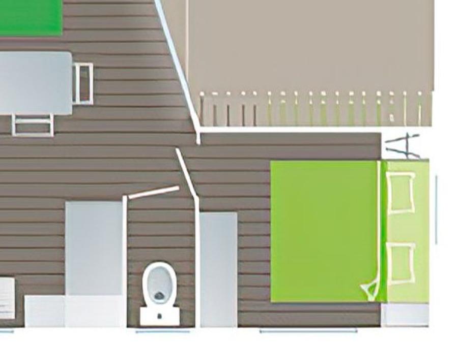 Mobilhome 4 personnes - Mobil-Home Classique Campanule - 2 ch. - TV 7