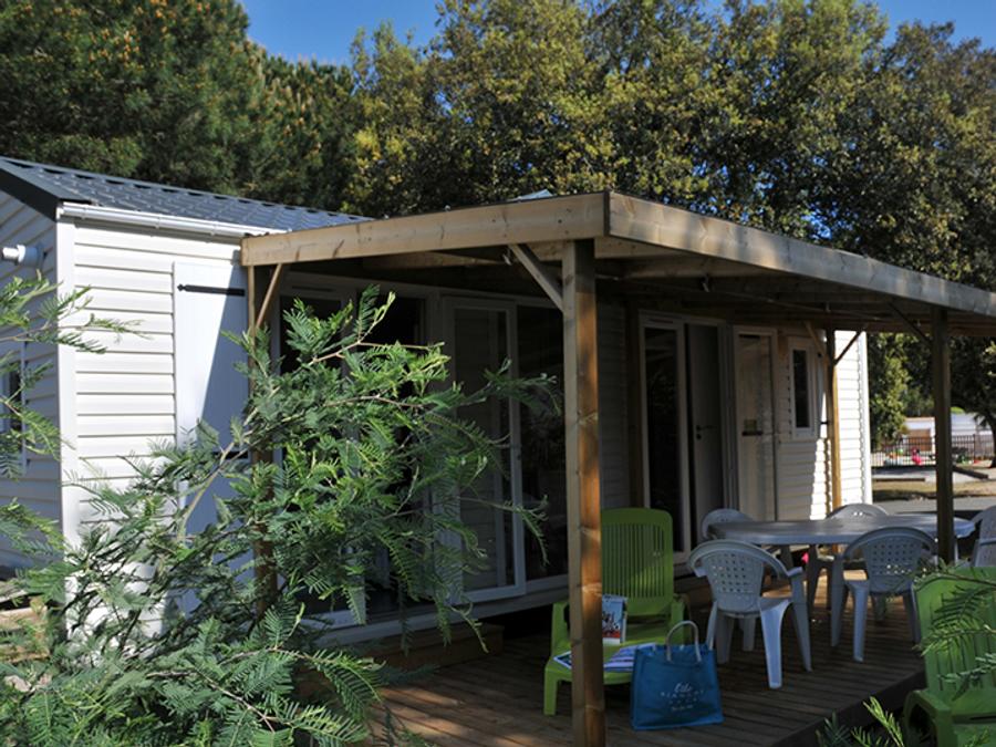 Mobilhome 4 personnes - Cottage Grand Confort Glenans 31m² - 2 chambres / Terrasse en bois couverte 9