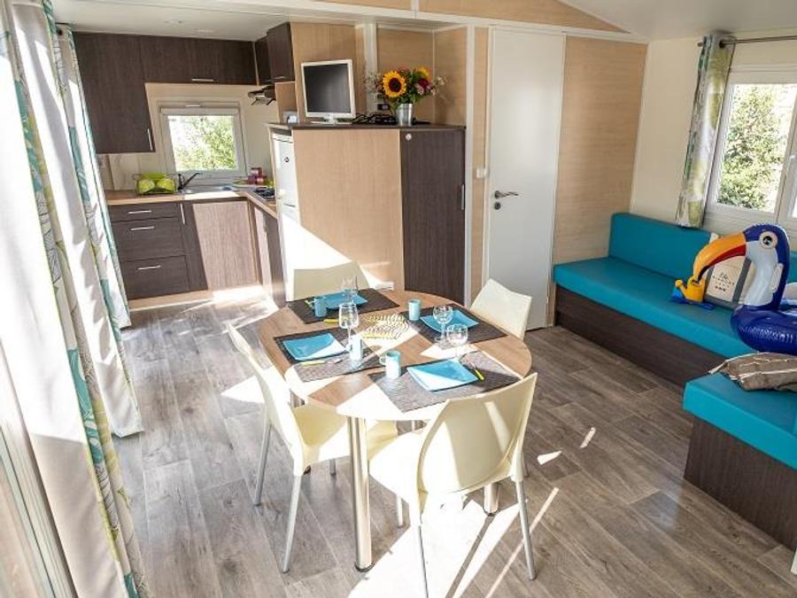 Mobilhome 4 personnes - Cottage Grand Confort Glenans 31m² - 2 chambres / Terrasse en bois couverte 3