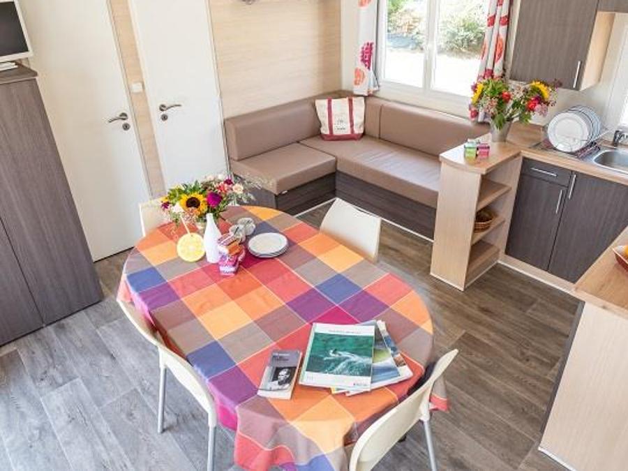 Mobilhome 6 personnes - Cottage Grand confort Florès 35m² - 3 chambres / Terrasse en bois couverte 1