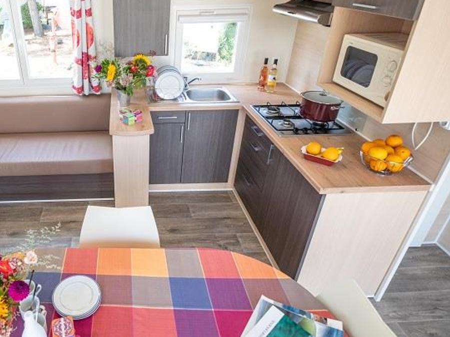 Mobilhome 6 personnes - Cottage Grand confort Florès 35m² - 3 chambres / Terrasse en bois couverte 3