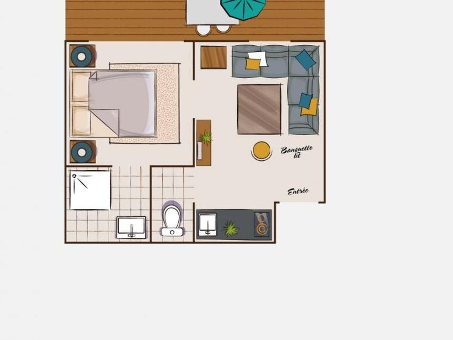 Studio 3 personnes - Petit studio 3