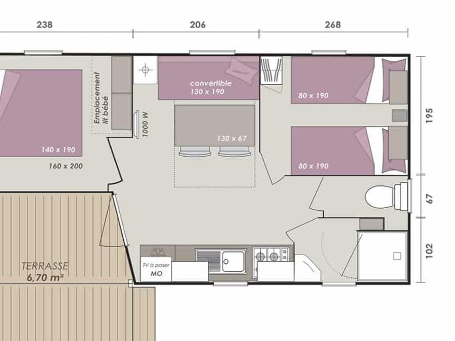 Mobilhome 4 personnes - Mobil-home Loggia Compact - 2 chambres 7