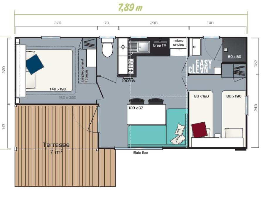 Mobilhome 4 personnes - Mobil-home Premiun Loggia 32m² 2 chambres - Arrivée le Samedi en Juillet et Août 8