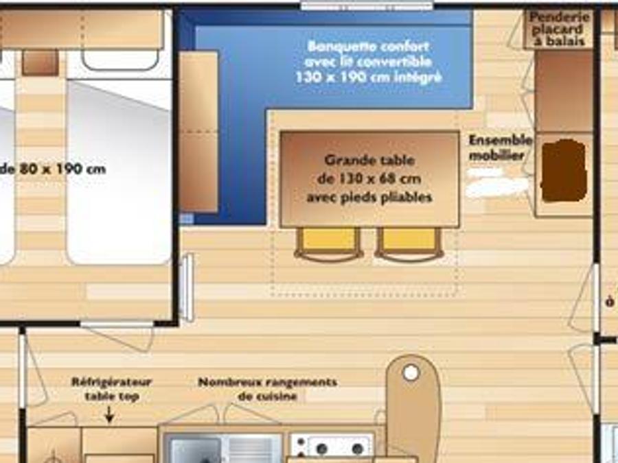 Mobilhome 5 personnes - Mobil-home Grand Confort Lilas 28m² 2 chambres - Arrivée le Dimanche en Juillet et Août 6
