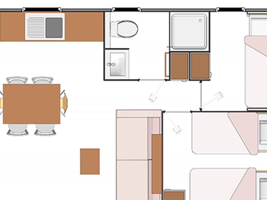 Tente en toile et en bois 6 personnes - Sunêlia Luxe Lodge 3 chambres 2 salles de bain - Draps fournis 5
