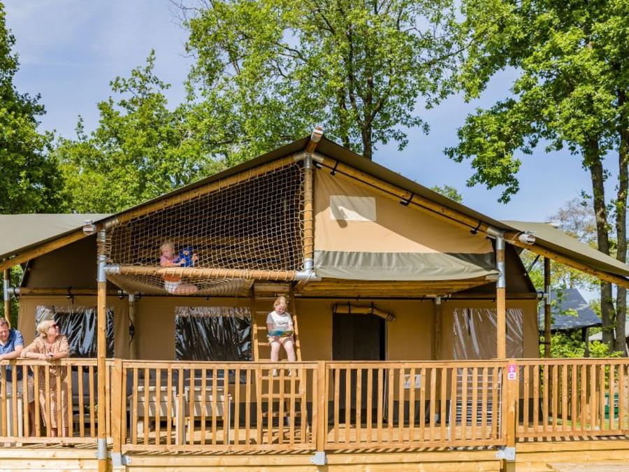 Tente en toile et en bois 9 personnes - Tente Safari 9 personnes - 4 chambres 9