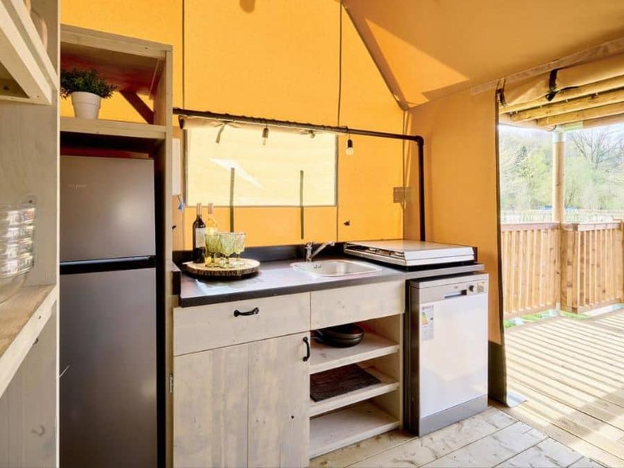 Tente en toile et en bois 9 personnes - Tente Safari 9 personnes - 4 chambres 4