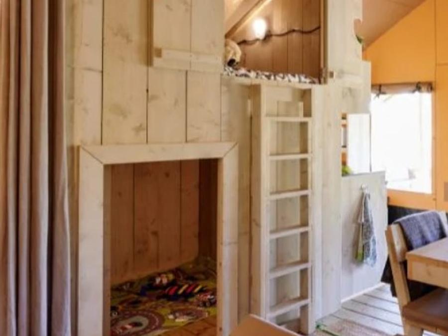 Tente en toile et en bois 9 personnes - Tente Safari 9 personnes - 4 chambres 6