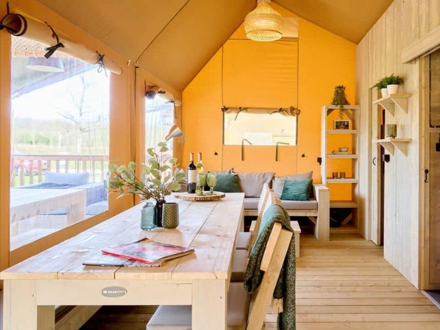 Tente en toile et en bois 9 personnes - Tente Safari 9 personnes - 4 chambres 1