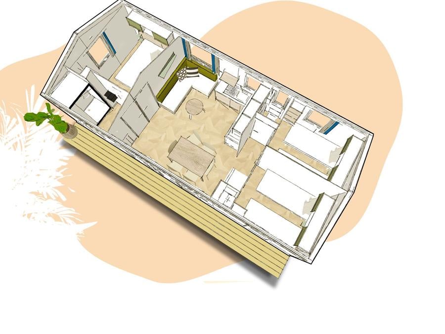 Mobilhome 6 personnes - RIDEAU TOSCANE 87.3 33m² / 3 chambres - terrasse 5