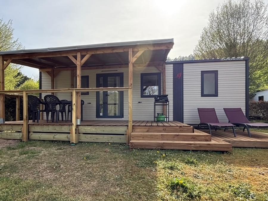 Mobilhome 4 personnes - Mobil-home Confort 27m² / 2 chambres (2/4pers) + TV + Terrasse couverte (Bord de rivière) 2/4 pers 2