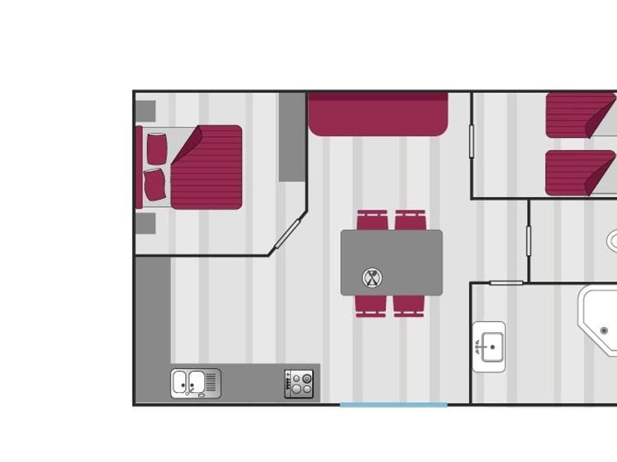 Mobilhome 4 personnes - Mobilhome Confort Missouri 2 chambres 4 personnes 26m² 2/4 pers 3