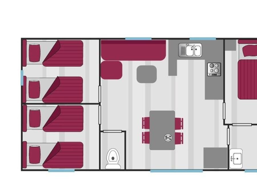 Mobilhome 6 personnes - Mobilhome Confort Belledonne 3 chambres 6 personnes 32m² 2/6 pers 9
