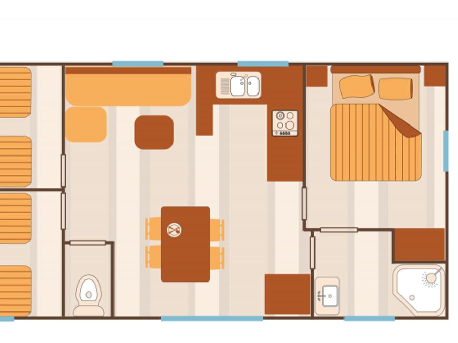 Mobilhome 6 personnes - Mobilhome Confort Belledonne 3 chambres 6 personnes 32m² 2/6 pers 7
