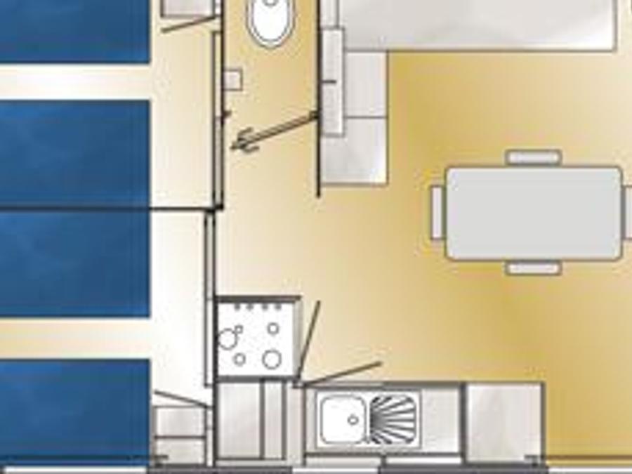 Mobilhome 6 personnes - Confort 3 chambres - Terrasse 6