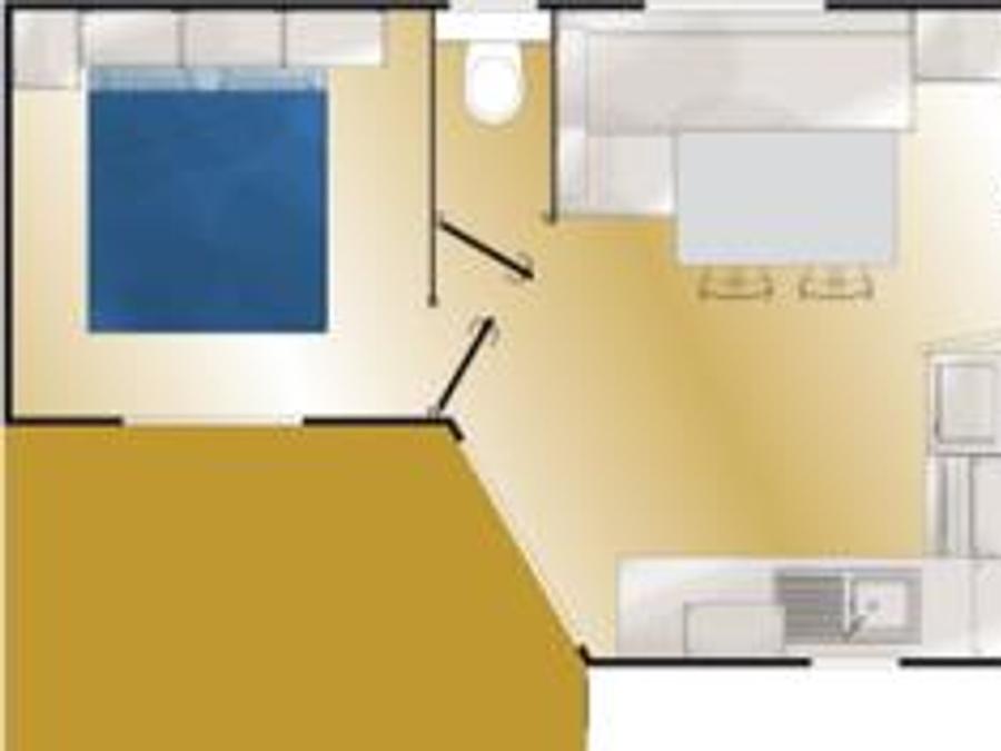 Mobilhome 4 personnes - Confort 2 chambres - Terrasse semi - couverte 1