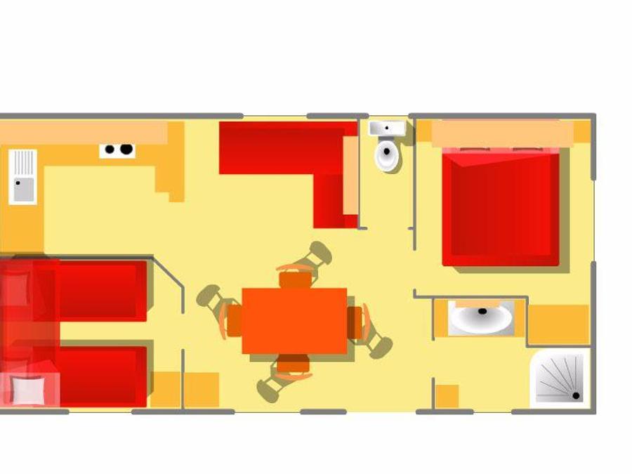 Mobilhome 5 personnes - Confort 2 chambres - Terrasse 4