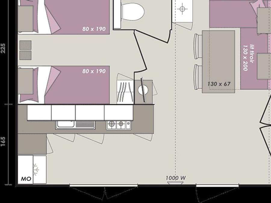 Mobilhome 4 personnes - 2 chambres - 30m2 - Super Titania Riviera 6