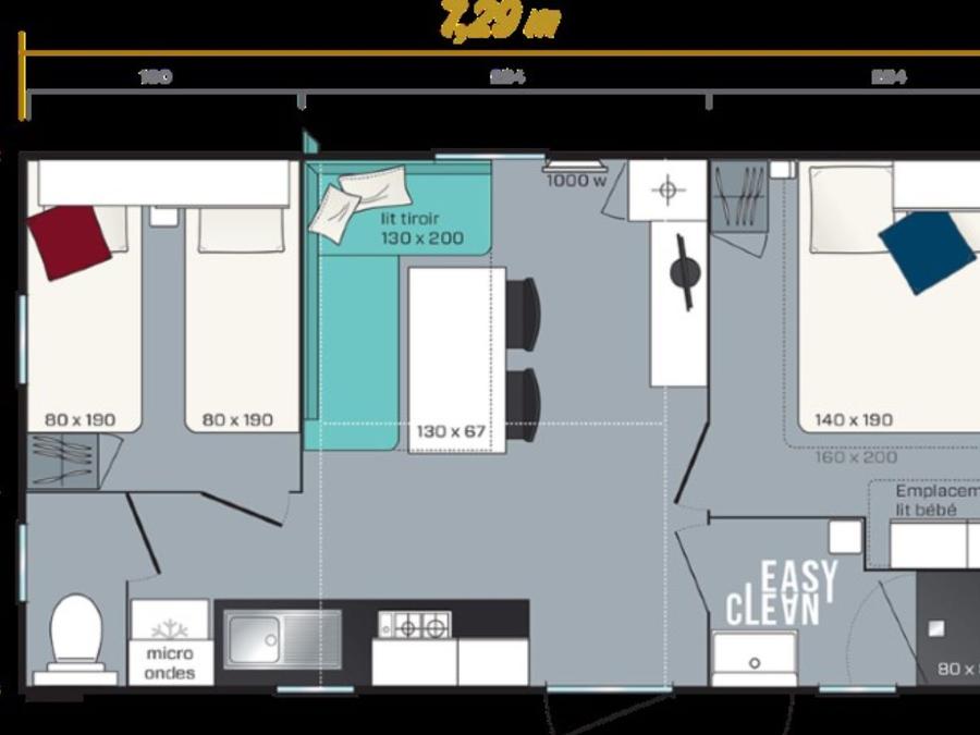 Mobilhome 4 personnes - Gamme Océan Super Mercure Access 5
