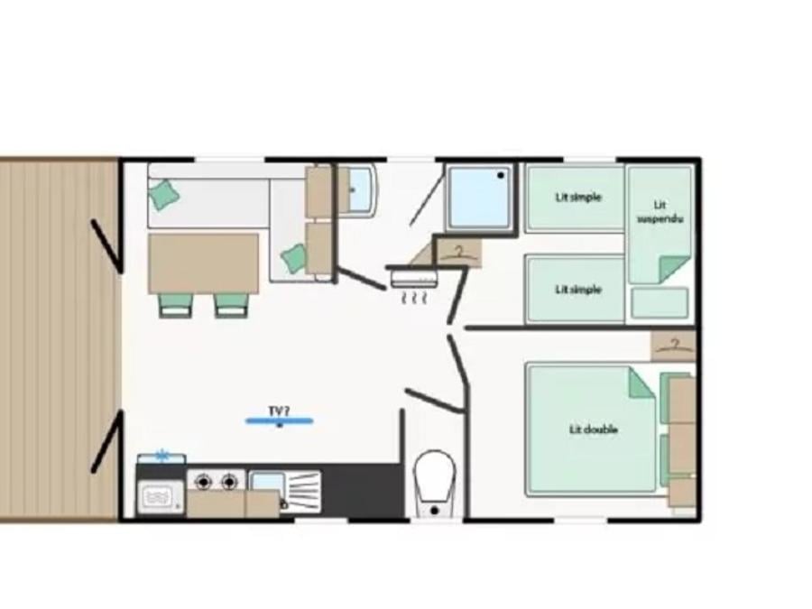 Mobilhome 4 personnes - Mobile-home ROSSIGNOL**** 3