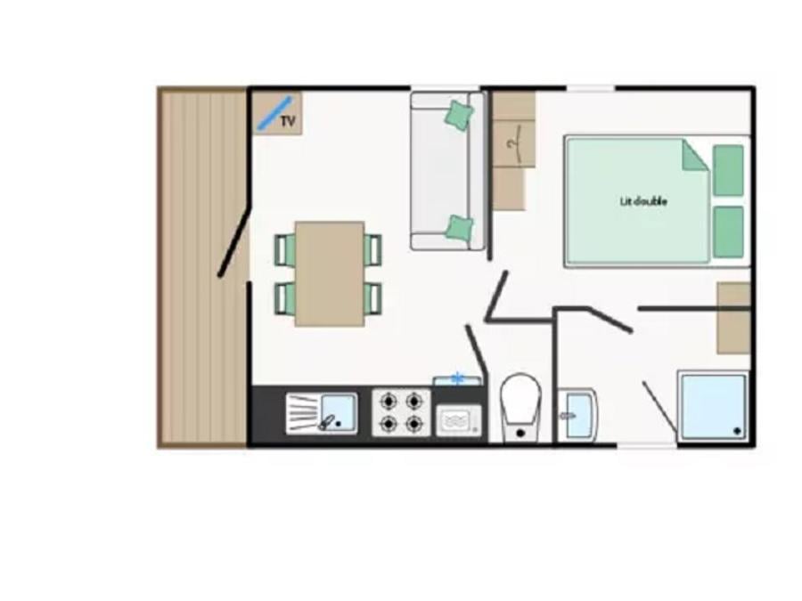 Mobilhome 2 personnes - Mobile-home ROUSSEROLLE**** 2 personnes 8