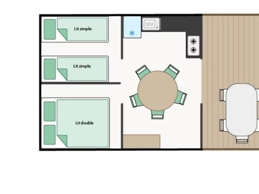 Tente en toile et en bois 4 personnes - Lodge PINSON 4 personnes 4