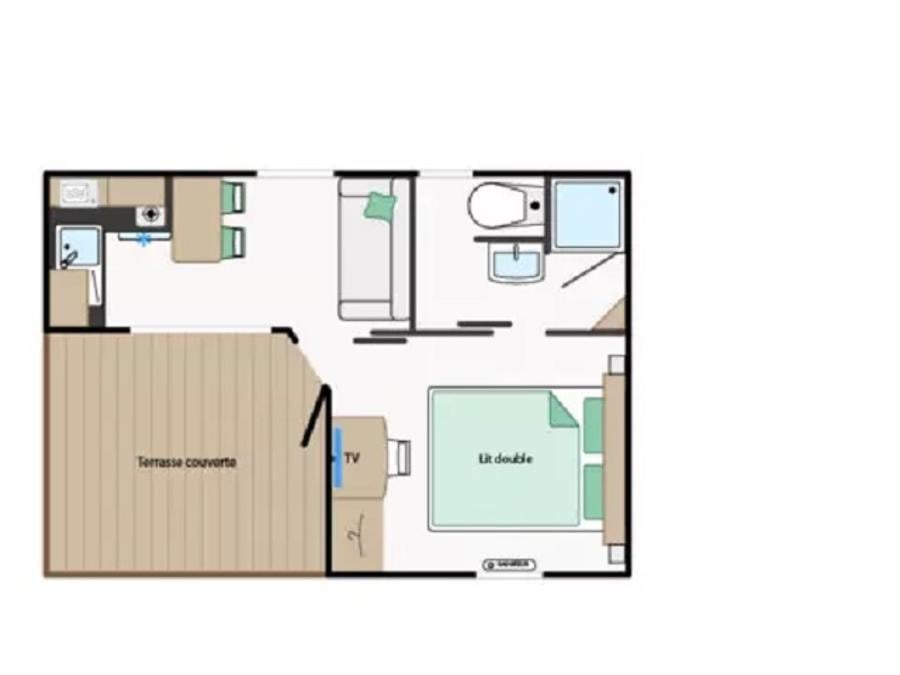 Mobilhome 2 personnes - Mobile-Home ROUSSEROLLE**** 2 personnes 9