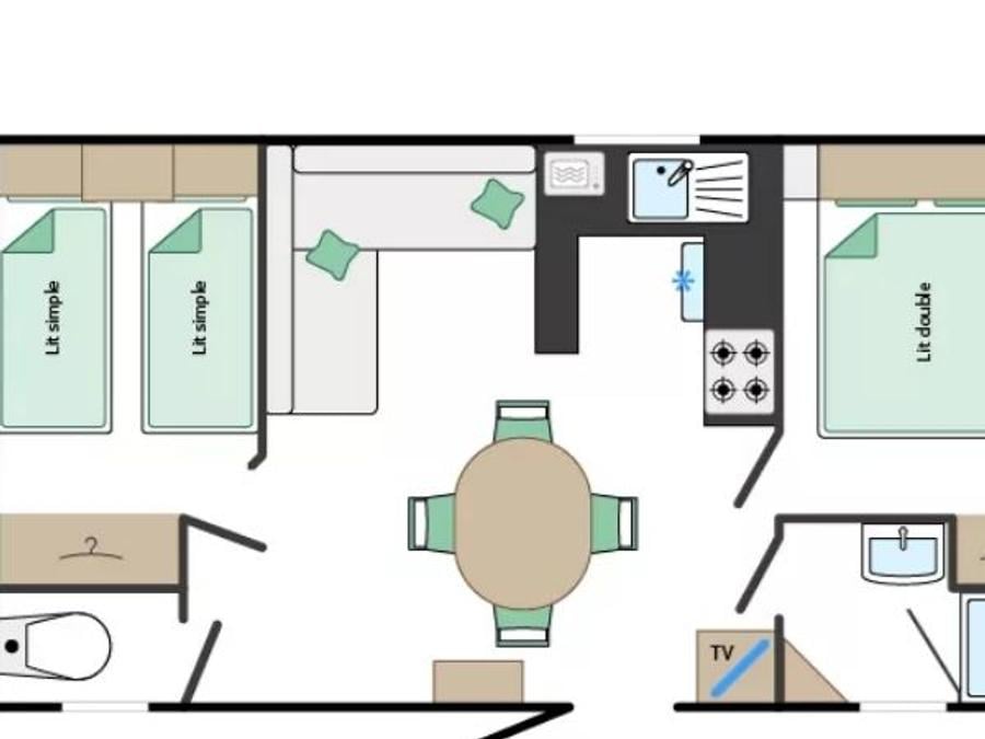 Mobilhome 4 personnes - Mobile-home HUPPE*** 4 personnes 5