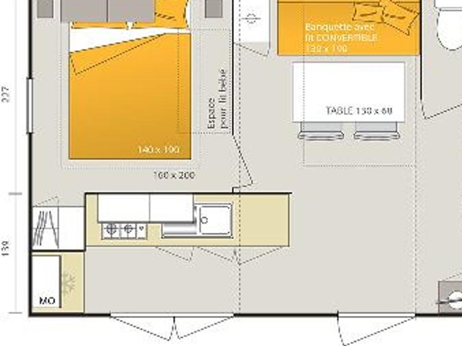 Mobilhome 4 personnes - Chamarel + clim 3